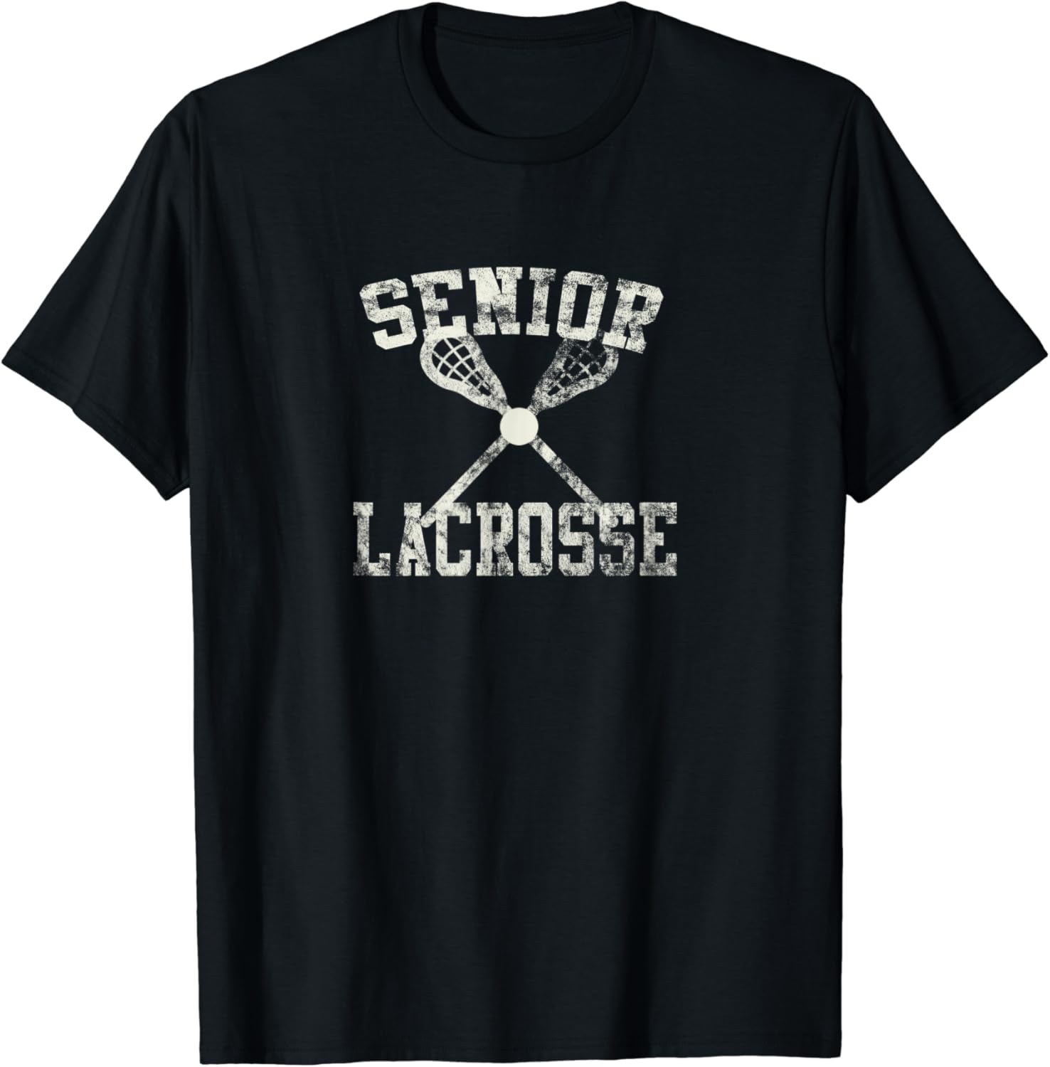 Senior Lacrosse Vintage Style TShirt Clothing, Shoes